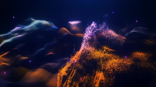 Colorful Abstract Particle Waves Flowing Background Animation