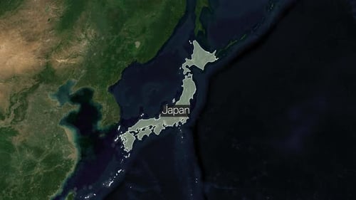 Japan White Border Label Map