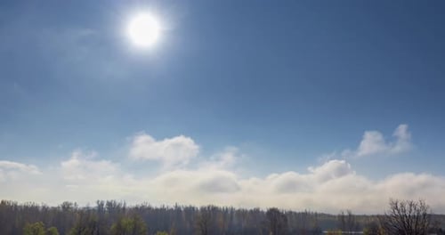 Mountain Meadow Timelapse at the Autumn Sunrise Time