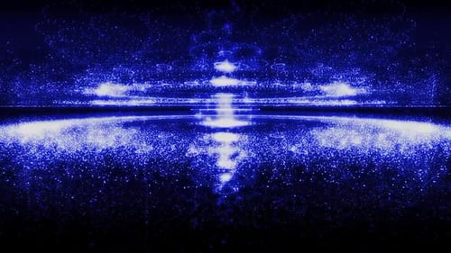 Futuristic Blue Glowing Particle Reflection Animated Background
