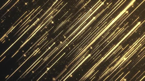 Abstract Golden Light Streaks and Particles Background Loop