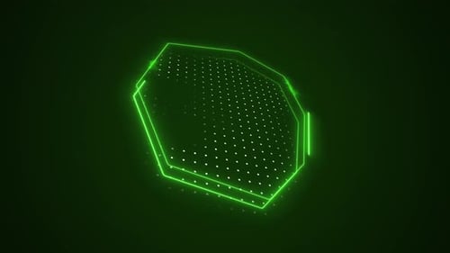 Futuristic Neon Green Geometric Hexagon Loop