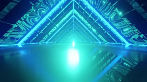 Bloom Blue With Cyan Space Room Vj Seamless Loop Background Tunnel