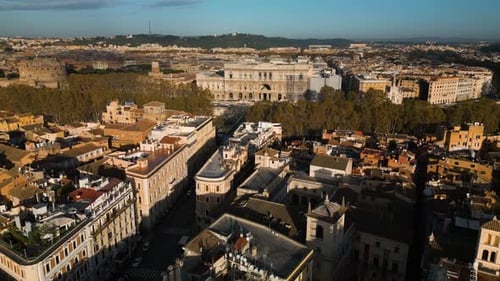 Italian Supreme Court of Cassation (Corte Suprema di Cassazione) Rome, Italy. Cinematic Establishing