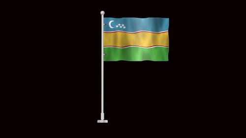 Flag Of Karakalpakstan Waving