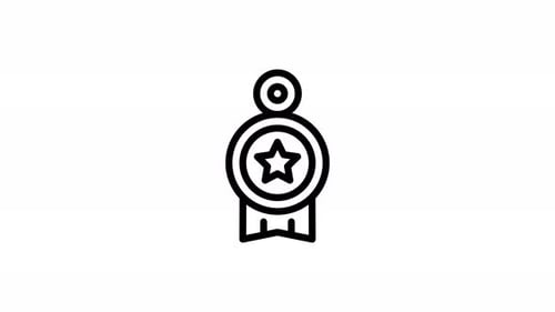 Minimalist Rotating Award Badge Icon Animation