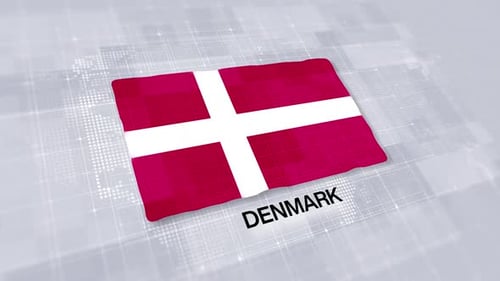 Präsentation der dänischen Flagge auf modernem, sauberem weißem Hintergrund