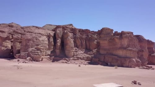 Solomons pillars in Timna park, Aerial footage