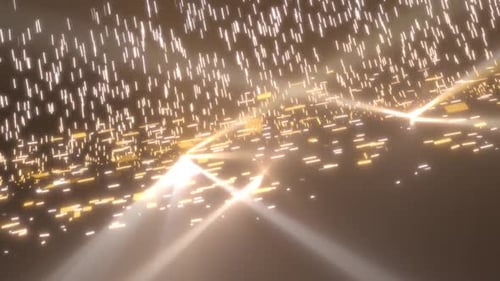 Golden particles ray background