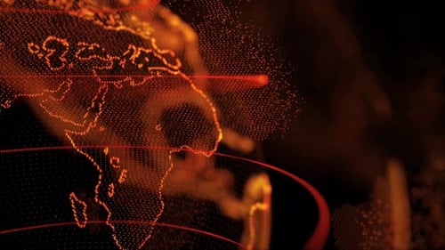 Futuristic Digital Earth Globe Network Connections