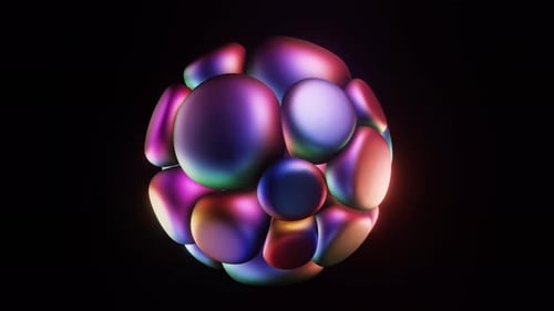 Abstract Fluid Morphing Colorful Spheres Background Loop