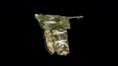 3D Rotating Map of Namibia with Satellite Imagery