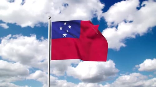 Flagge von Samoa mit Himmel