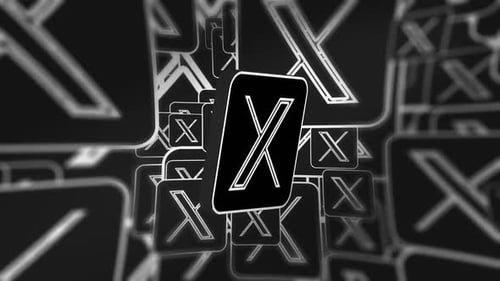 Geometric Glowing X Symbol Motion Background