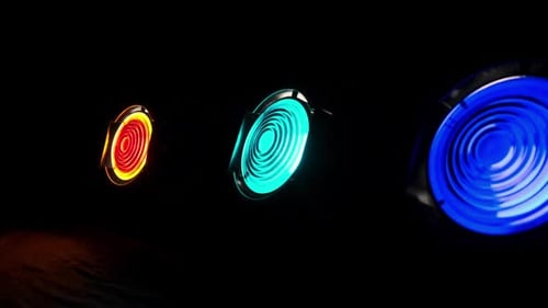 Reihe leuchtender kreisförmiger Lichter