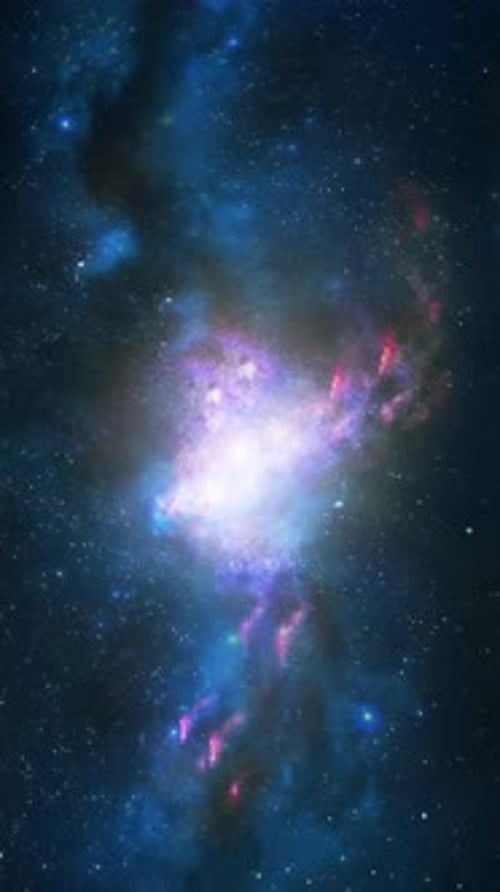 Vertikales Video Atemberaubende CG-Animation des Weltraums