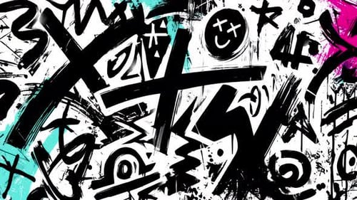 Energetic Grunge Graffiti Brush Strokes Animated Background Loop