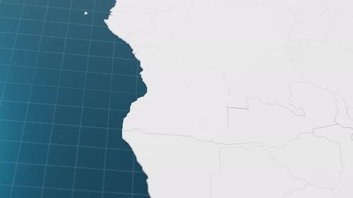 Angola Map Highlight with Location Pin Reveal Animation