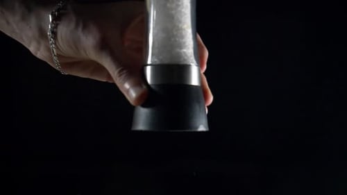 Salt Mill on a Black Background 2K
