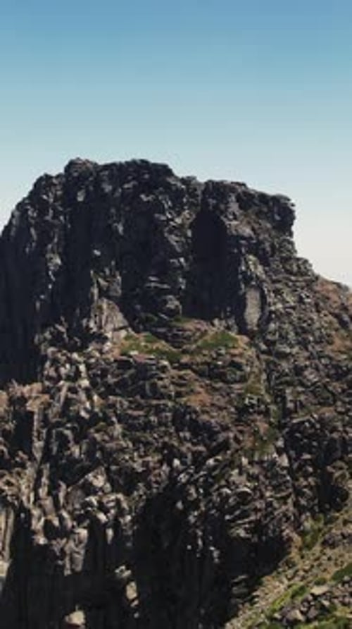 Aerial vertical View of mountains in serra da Estrela Natural Park, Portugal