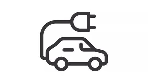 Minimalist Electric Car Charging Icon Animation