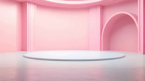 podium Futuristic showcase with platform for product displaying. Empty modern stage display