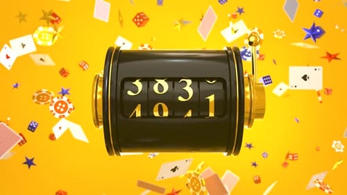 Colorful Slot Machine with Casino Elements