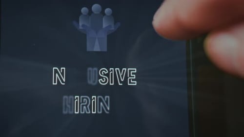 Apresentação gráfica com tema de contratação inclusiva criada em smartphone