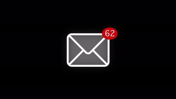 Email Notification Counter Icon Animation, Backgrounds Motion Graphics ...