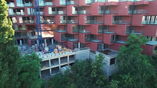 Aerea de construcción de edificios modernos