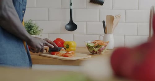 Preparing Fresh Vegetables in a Bright Kitchen