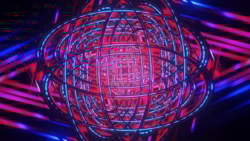 Un bucle de VJ fascinante y genial con una estética discoteca de neón y vibraciones retro