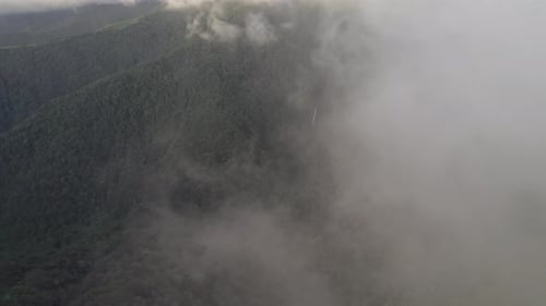 Aerial View of Costa Rican Jungle with Waterfalls
