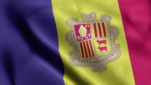 Waving Flag of Andorra Seamless Animation