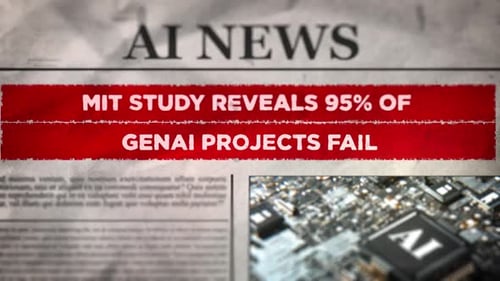 AI News Headline Reveal with Distressed Red Swipe