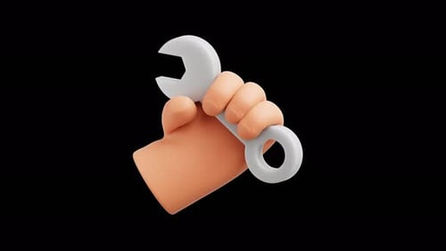 3D Hand Gesture Holding A Wrench Motion Graphics