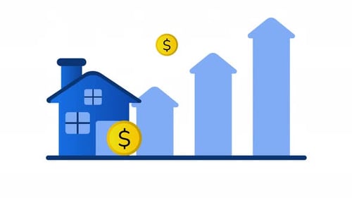 Real Estate Market Growth Flat Design Animation