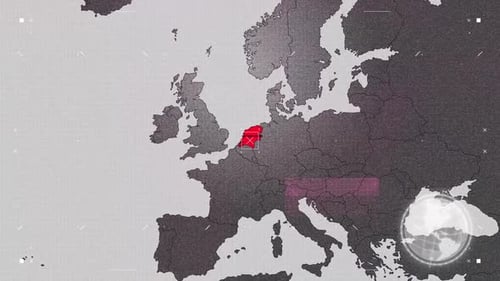 Netherland Map Red And Gray With Effects