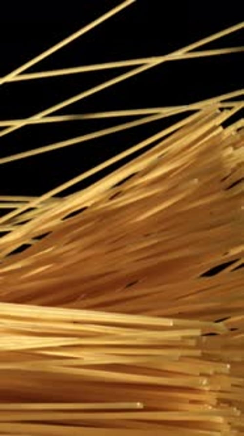 Spaghetti Pasta Flies Up and Falls Down Filmed on a Highspeed Camera at 1000 Fps