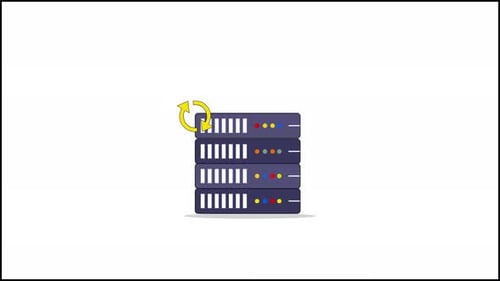 Animationsvideo zum 4K-Datenbank- oder Serverladekonzept