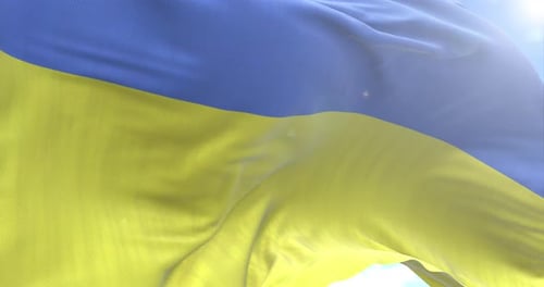 Realistic Waving Flag of Ukraine Animation
