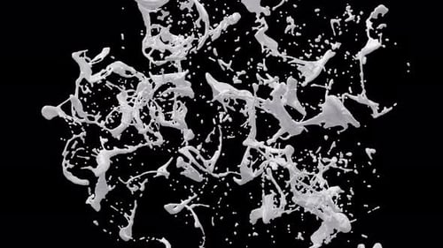 Dynamic White Liquid Splash Effect Element