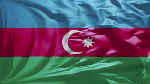 Realistic Waving Azerbaijan National Flag Animation