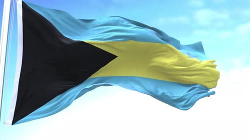 Bahamas Horizontal Flag In The Sky Speed Waving