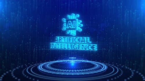 Artificial Intelligence Text Cyberspace Future Digital Technology Hologram Concept