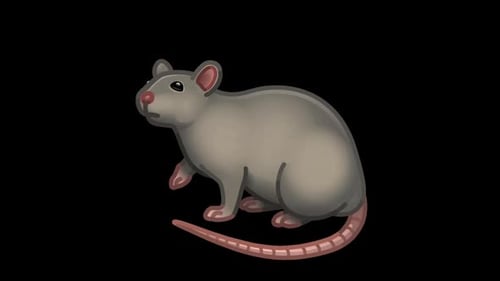 Animated Rat Character Grooming Modern Illustration