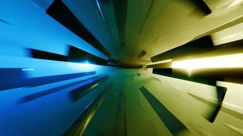 Abstract glowing colorful tunnel animation, loopable animation