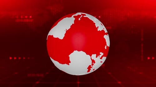 3D Globe News Background Red