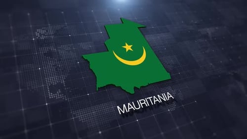 Mauritania Map Flag Reveal Digital Corporate Presentation