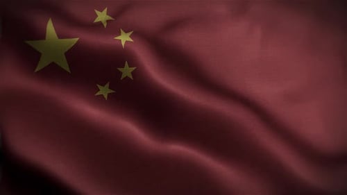 Realistic China National Flag Waving Loop Animation